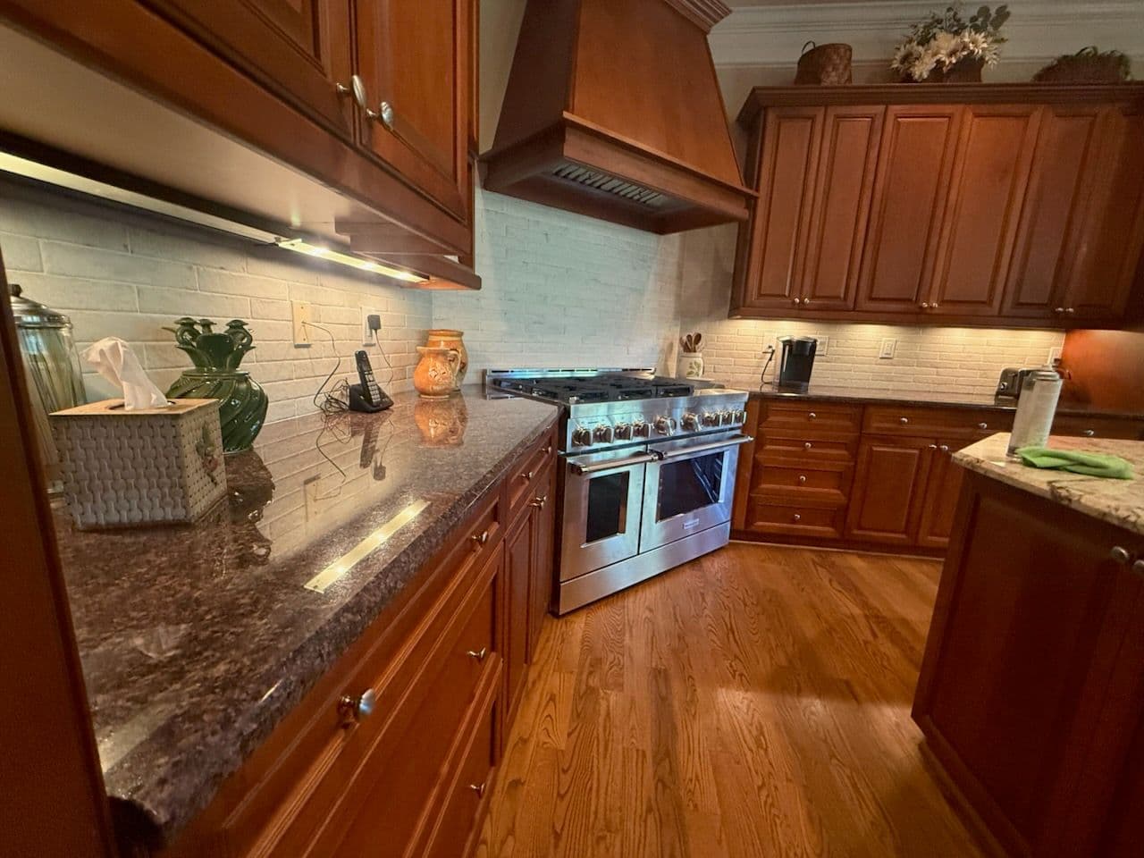 Charming Kitchen Update with Brick-Style Backsplash