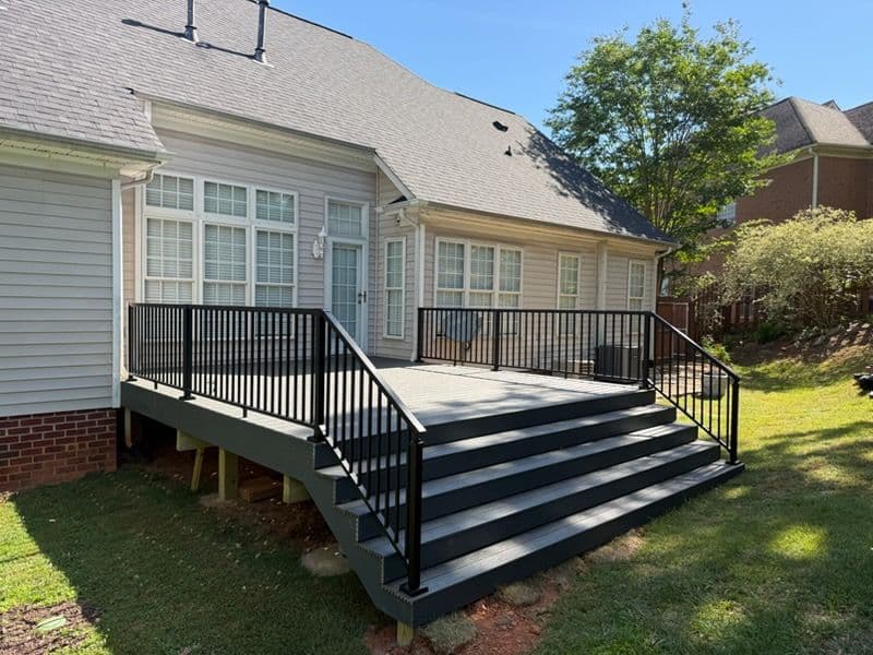 Gallery photos for Custom Composite Deck Build with Black Metal Railings: Image #2